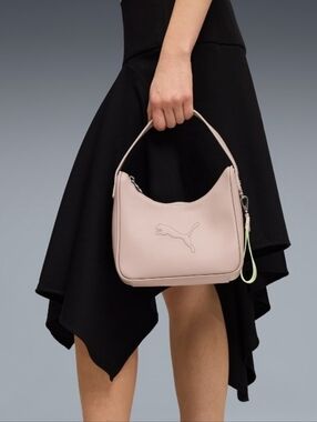 Gorgeous Brand New Puma Blush Pink Shoulder Tote with Lime Accent